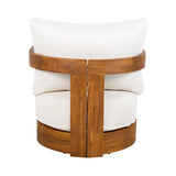 Premium Acacia Wood Outdoor Club Chair, Curved Tub Design, Water-Resistant Cushions, All-Weather N767P314269B