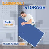 8ft Blue Mid-Size Ping Pong Conversion Top Foldable & Portable Table Tennis Table Top for Indoor W1408P262534