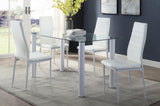 ZNTS Modern Style White Metal Finish Side Chairs 2pc Set Faux Leather Covered Contemporary Dining Room B01167365