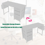47.3"office desk with power outlet,3 drawers,Side Pocket, Study Desk Easy to Assemble,Frame W2887P239381