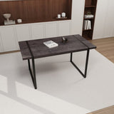 59" MDF black wooden table and modern chair set of 4 pieces, medieval wooden kitchen 69447352