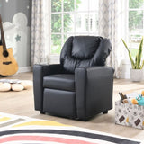 ZNTS Kids Recliner Chair Black PVC W311P216907