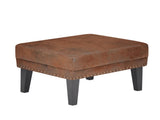 Mirod Vintage Distressed Ottoman,Classic Riveted Footrest with Solid Wood Legs for Living Room, N760P304308D