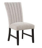 ZNTS Unique Contemporary Gray Boucle Fabric Set of 2pc Dining Chairs Black Wooden Legs Parson Side Chair B011P234754