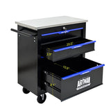 4 DRAWERS MULTIFUNCTIONAL TOOL CART WITH WHEELS-BLACK W1102P182231