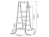 4-Step 52in Pool Ladder Iron Grey Frame White Steps 98777965