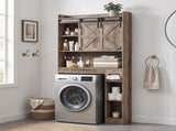 Toilet Cabinet has 2 Doors and Contains a 2-Tiered Bathroom cabinet with Side Storage Rack and 76264516