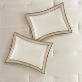 7 Piece Comforter Set Taupe/Brown Queen B03597132