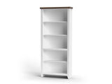 72 inch high 5-shelf Bookcase, No Assembly Required, Jasmine Whitewash and Barnwood Finish B108P160168