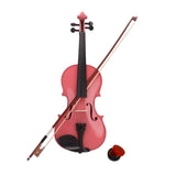 ZNTS New 1/4 Acoustic Violin Case Bow Rosin Pink 33349764