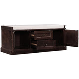 ZNTS Storage Bench with 2 Drawers and 2 Cabinets, Shoe Bench with Removable Cushion for Living Room, 24970634