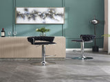 Set of 2 Bar Stools,with Chrome Footrest and Base Swivel Height Adjustable Mechanical Lifting Velvet W1249P247737