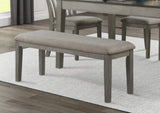 Fabric Upholstered Seat 1pc Bench Wire Brushed Light Gray Finish Wooden Frame Dining Room Furniture B011104624