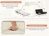 Twin Size Folding Ottoman Sleeper Bed with Mattress Convertible Guest Bed, White N719P243722K