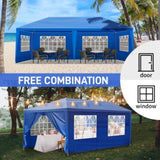 ZNTS 10'x20' Outdoor Party Tent with 6 Removable Sidewalls, Waterproof Canopy Patio Wedding Gazebo, Blue 53823303