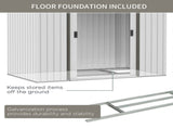 Steel Storage Shed Garden Tool house 7' x 4' White-AS 31016730
