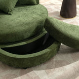 Orisfur. 360&deg Swivel Accent Barrel with Storage Ottoman & 4 Pillows, Modern Chenille Leisure WF323718AAF