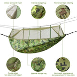 ZNTS Camping Hammock, Portable Double Hammock with Net,600lbs Load 2 Persons Hammock w/Mosquito Net 91359901