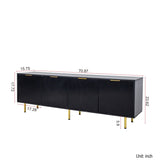Modern warm Black TV cabinet for 80 inch TV Stands, for Living Room Bedroom W331P195807