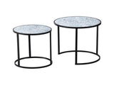 Set of 2 Round End Table, Stacking Side Tables with Sturdy Metal Frame for Small Space,Living Room, W2078127540