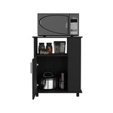 Kit Lower Microwave Cabinet, Single Door, Three Side Shelves-Black B20091950