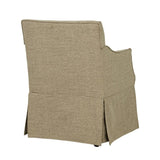 Upholstered Skirted Dining Arm Chair with Hidden C s Beige B035P341170