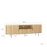 Lving Room Floor-standing TV Cabinet with 16 Color LEDs, Entertainment Center with Storage Doors, TV W1321P308258