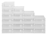Shoe Storage Boxes 18 Pack Clear Plastic Stackable - White 71099697