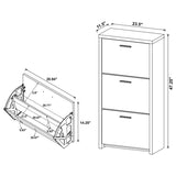 Black 3-Drawer Shoe Rack B062P153804
