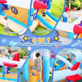 ZNTS 6 in 1 outdoor indoor inflatable bouncer for kids target ball basketball slide with blower W1677115480