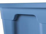 (4 pack) 18 Gallon Tote, Plastic Storage Bin with Snap-on Lid, Stackable, Blue 01884659