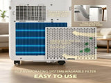 440 Sq.Ft White Portable Mobile AC, Dehumidifier Fan 24H Timer, Auto Sleep, Window Kit 16400877