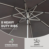 10FT Patio Umbrella, Outdoor Table Umbrella with Push Button Tilt and Crank, UV Protection W1859P195943