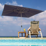 Rectangle Patio Umbrella with Crank Lift , Navy Blue W1859P353557