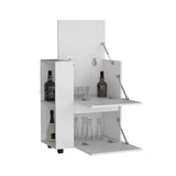 Glasgow Bar Cart Two Pull-Down Door Cabinets and Two Open Shelves B070P173174