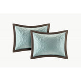 9 Piece Charmeuse Comforter Set Blue King B03597004