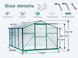 Polycarbonate Greenhouse,6'x 8' Heavy Duty Walk-in Plant Garden Greenhouse for Backyard/Outdoor 37603697