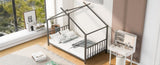 Twin Size Metal House Platform Bed, Black MF322835AAB