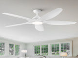 Modern 60 In Intergrated LED Ceiling Fan Lighting with White ABS Blade W1367P447587