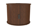 Set of 2 Mid Century Modern Cylinder End Tables with Built-in Charging Station & Sliding Door, 00149257