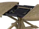 Retro Functional Extendable Dining Table with a 12" Leaf for Dining Room and Living Room 03330785