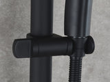 Stainless Steel Shower Set with Lengthened Shower Sliding Bar for Bathroom Black 87429542