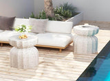 13" Modern Outdoor and Indoor Waterproof Coffee Table and Side Table Set, Durable MgO Cement Design, W757P332044
