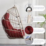 Outdoor garden rattan egg swing chair hanging chair PE hanging chair red W2500P231669
