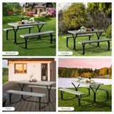 Picnic Table Bench Set Gray 61147457