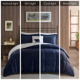 Full/Queen Plush to Sherpa Down Alternative Comforter Set B035100482