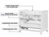 30" Bathroom Vanity without Sink, Base Only, Multi-functional Bathroom Cabinet with Doors and WF306250AAK