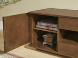 59" Mid Century Modern TV Stand for TVs up to 65", Walnut Entertainment Center with Open Storage & W1801P457802
