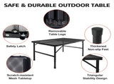 Camping Table 3-Foot with Mesh Desktop, Lightweight Portable Folding Grill Table for Outdoor Picnic 68559489