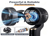 Black Portable Air Circulator Fan, 70&deg Horizontal Oscillation & 90&deg Tilt Fan with LED Touch 05523350